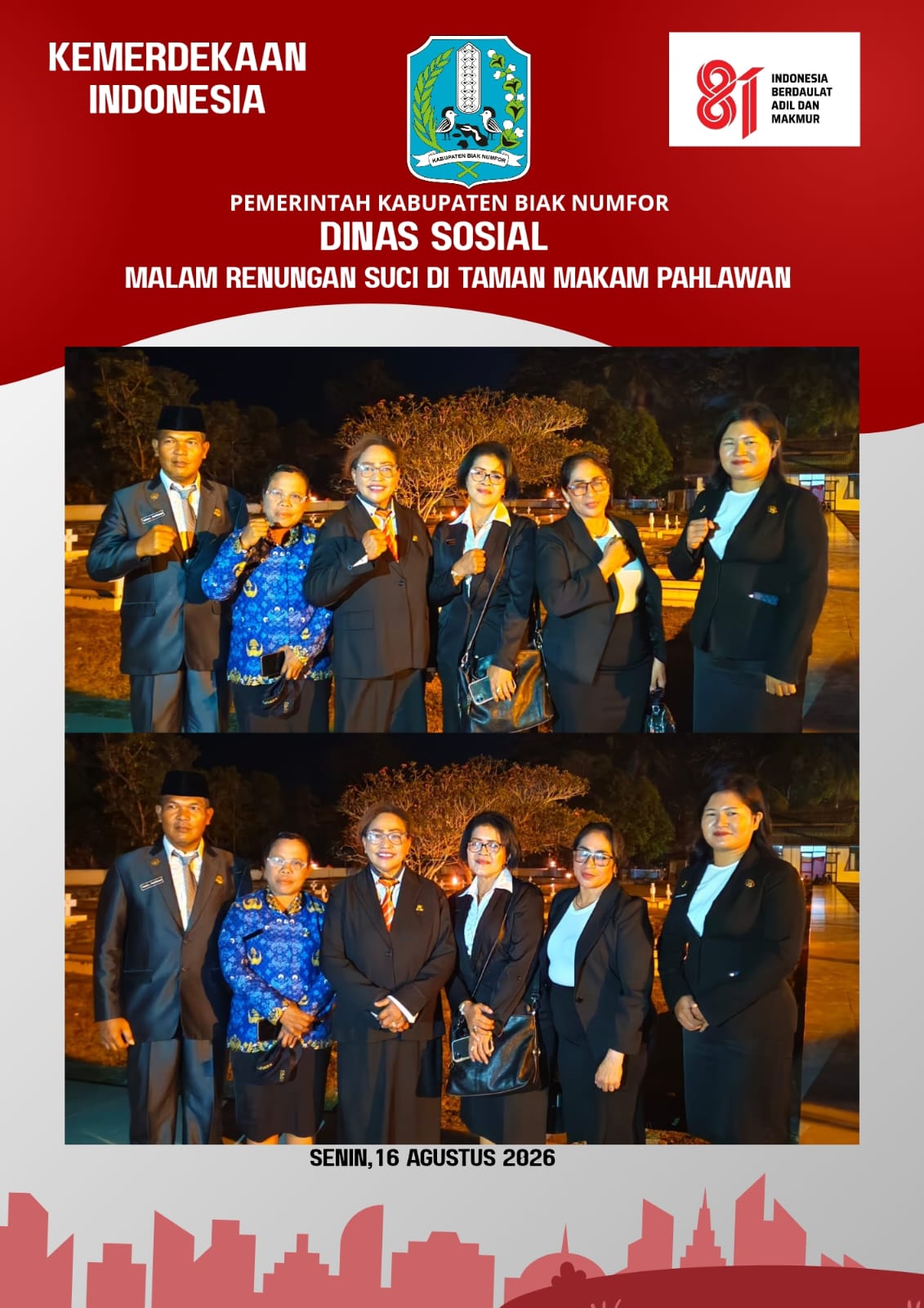 Kolase Kegiatan Malam Renungan Suci TMP biak
