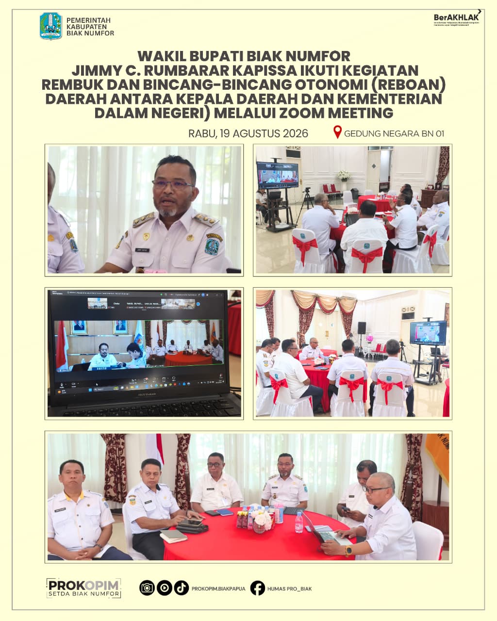 Kolase Kegiatan BINCANG OTONOMI DAERAH ZOOM MEETING